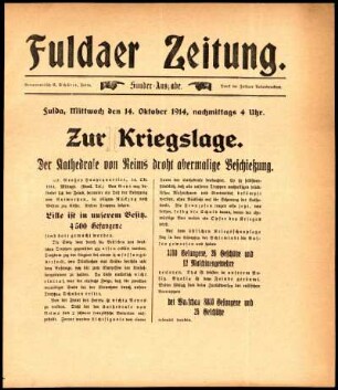 Ausgabe vom Mittwoch, den 14. Oktober 1914.