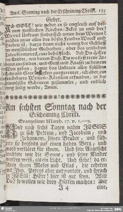 Am sechsten Sonntag nach der Erscheinung Christi