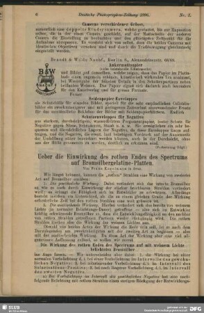 Ueber die Einwirkung des rothen Endes des Spectrums auf Bromsilbergelatine-Platten