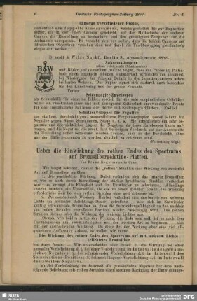 Ueber die Einwirkung des rothen Endes des Spectrums auf Bromsilbergelatine-Platten