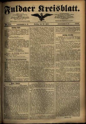 Ausgabe vom Freitag, den 20. Juli 1906.