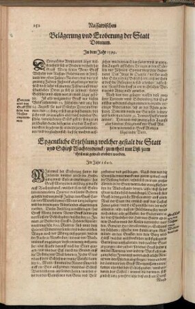 Belägerung und Eroberung der Statt Dotecum In dem Jahr 1599.