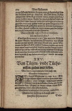 Dat XXV. Capittel. Van Tügen, unde Tüchenissen, guden und bösen.