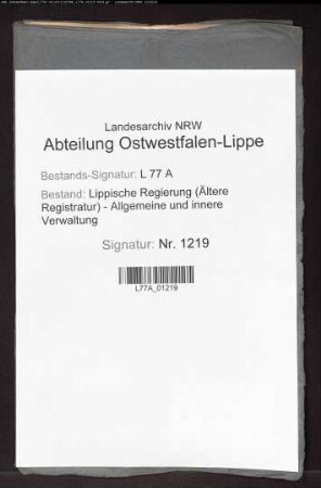 Einrichtung eines Eichamtes in Lippstadt