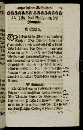 II. Uber das Anschauen des Himmels.