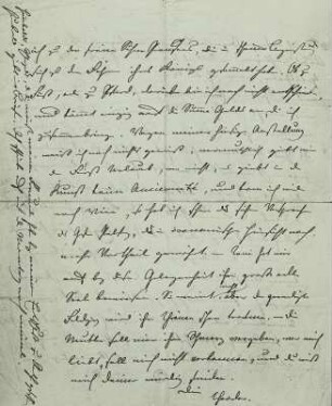 Brief Körners an seinen Vater Christian Gottfried Körner in Dresden