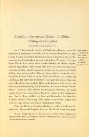 Abschluß der ersten Reisen in China. Peking - Schanghai