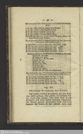 Cap. XII. Physische Erziehung der Kinder