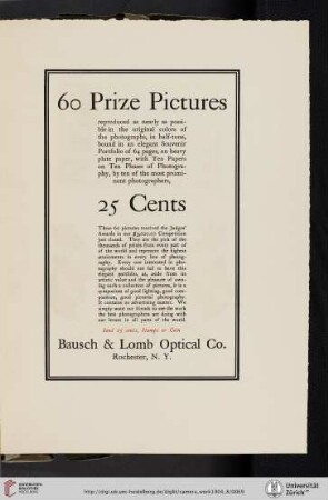 Bausch & Lomb Optical Co. [60 Prize Pictures]