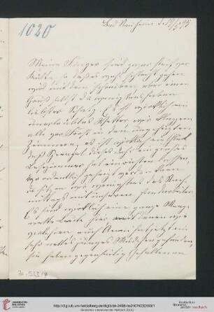 Briefwechsel Theodor Mommsen und Marie Mommsen geb. Reimer: Brief von Marie Mommsen an Theodor Mommsen