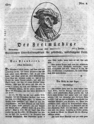 Nro. 2, Donnerstag, den 3. Januar 1811
