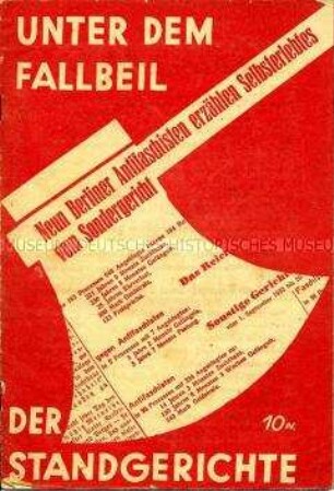 Heft mit Erlebnisberichten Berliner Antifaschisten über die Justiz der Weimarer Republik