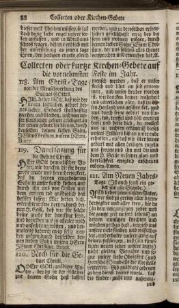 Collecten oder kurtze Kirchen-Gebete auf die vornehmsten Feste im Jahr. - Noch andere Collecten und kurtze Kirchen-Gebete.
