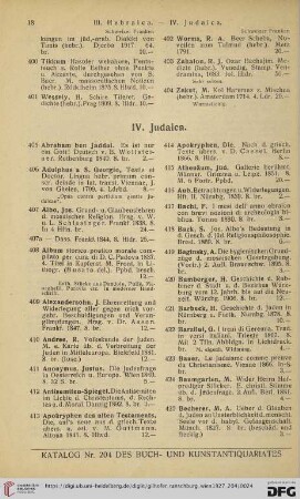 IV. Judaica (Nr. 405 - 1076)