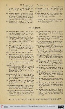 IV. Judaica (Nr. 405 - 1076)