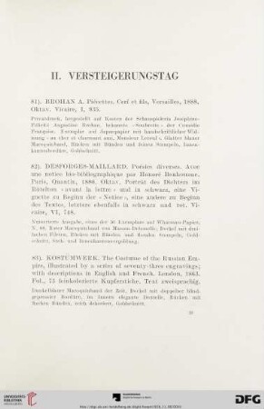 II. Versteigerungstag (Nr. 81-64)