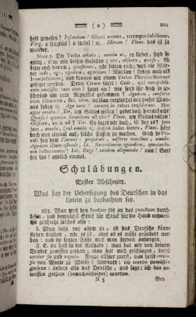 Schulübungen.