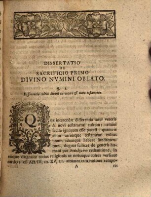 Diss. exegetico-dogmatica de sacrificio primo, divino numini oblato