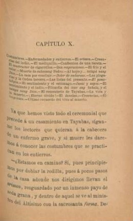 Capítulo X. Costumbres. - Enfermedades y entierros. - ...