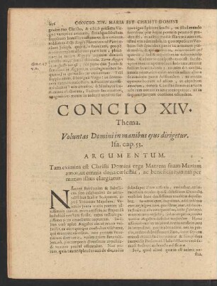 Concio XIV. Thema. Voluntas Domini in manibus eius dirigetur.