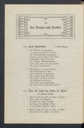 VI. Aus Heimat und Fremde