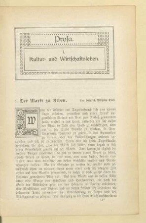 I. Kultur- und Wirtschaftsleben