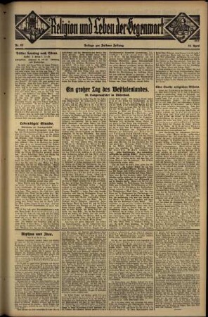 Dritte Ausgabe vom Sonntag, den 22. April 1934.