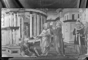 Predella mit Szenen aus dem Leben des Petrus — Petrus heilt einen Lahmen