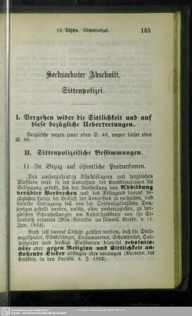Sechszehnter Abschnitt. Sittenpolizei