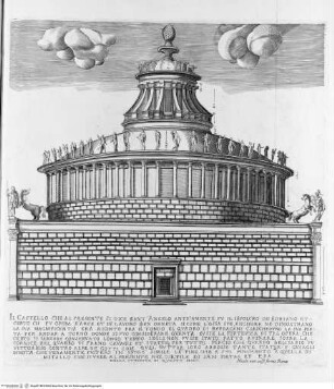 Speculum Romanae Magnificentiae, Rom, Mausoleum Hadriani, restaurierte Ansicht