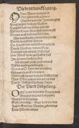 Der Vierd Lobgesang. ||