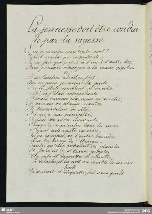 [Text 109:] La barque (Fabel).