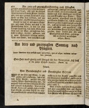 420-447, Am dreyundzwanzigsten Sonntag nach Pfingsten bis zum letzten Sonntag nach Pfingsten
