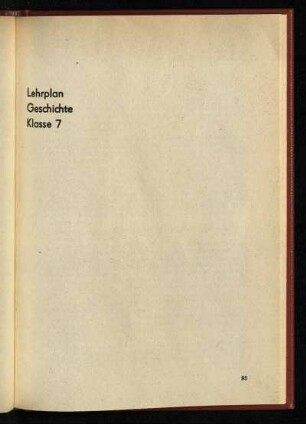 Lehrplan Geschichte Klasse 7