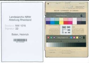 Entnazifizierung Heinrich Baten , geb. 22.01.1906 (Schneider)