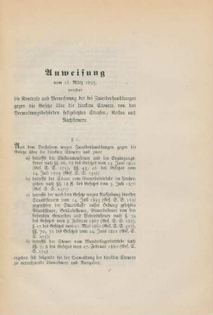 Anweisung vom 16. März 1895 ...