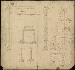 Technische Zeichnung : Ständer zum Horizontalgatter für Stämme von 1200 mm Durchmesser
