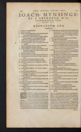 Ioach. Mynsingeri A Frundeck ... Responsorum Iuris Decas VII.