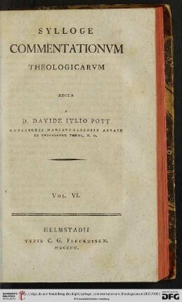 6: Sylloge commentationum theologicarum