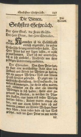 Die Bienen. Sechstes Gespraech.