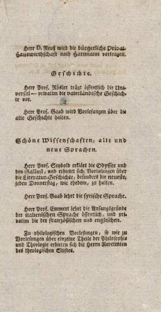 Schöne Wissenschaften, alte und neue Sprachen