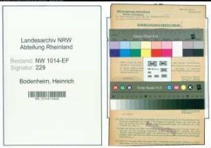 Entnazifizierung Heinrich Bodenheim , geb. 15.07.1900 (Feuerwehrmann)