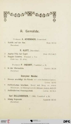 A. Gemälde (Nr. 1-239)