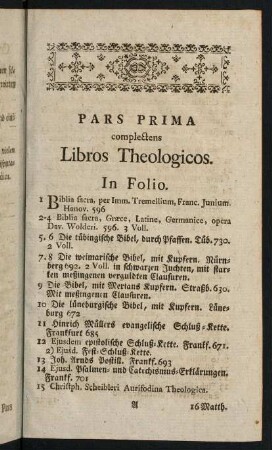 1-35, Pars Prima complectens Libros Theologicos