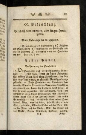 85-92, Erster Punkt; Zweyter Punkt