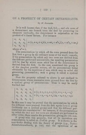 On a property of certain determinants.