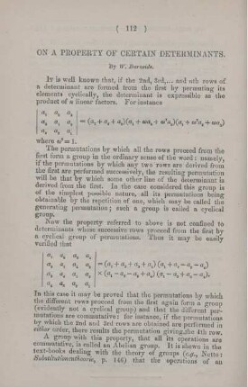 On a property of certain determinants.