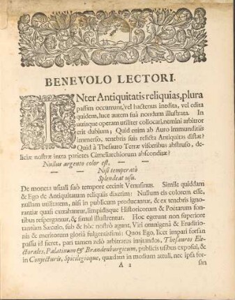 Benevolo Lectori
