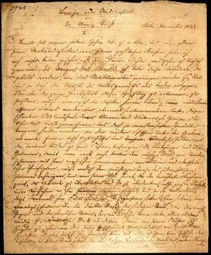 5-10-2-20.0000: Brühl, Dr. Moritz, Schriftsteller; diverse Schreiben ff.: Entwurf zu einer Arbeit "Briefe vom Niederrhein"