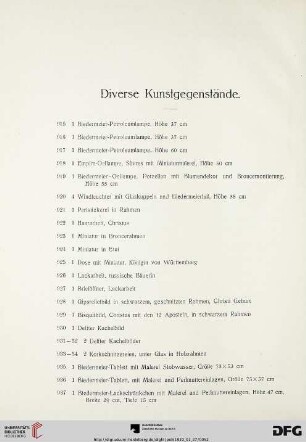 Diverse Kunstgegenstände (Nr. 315-973)
